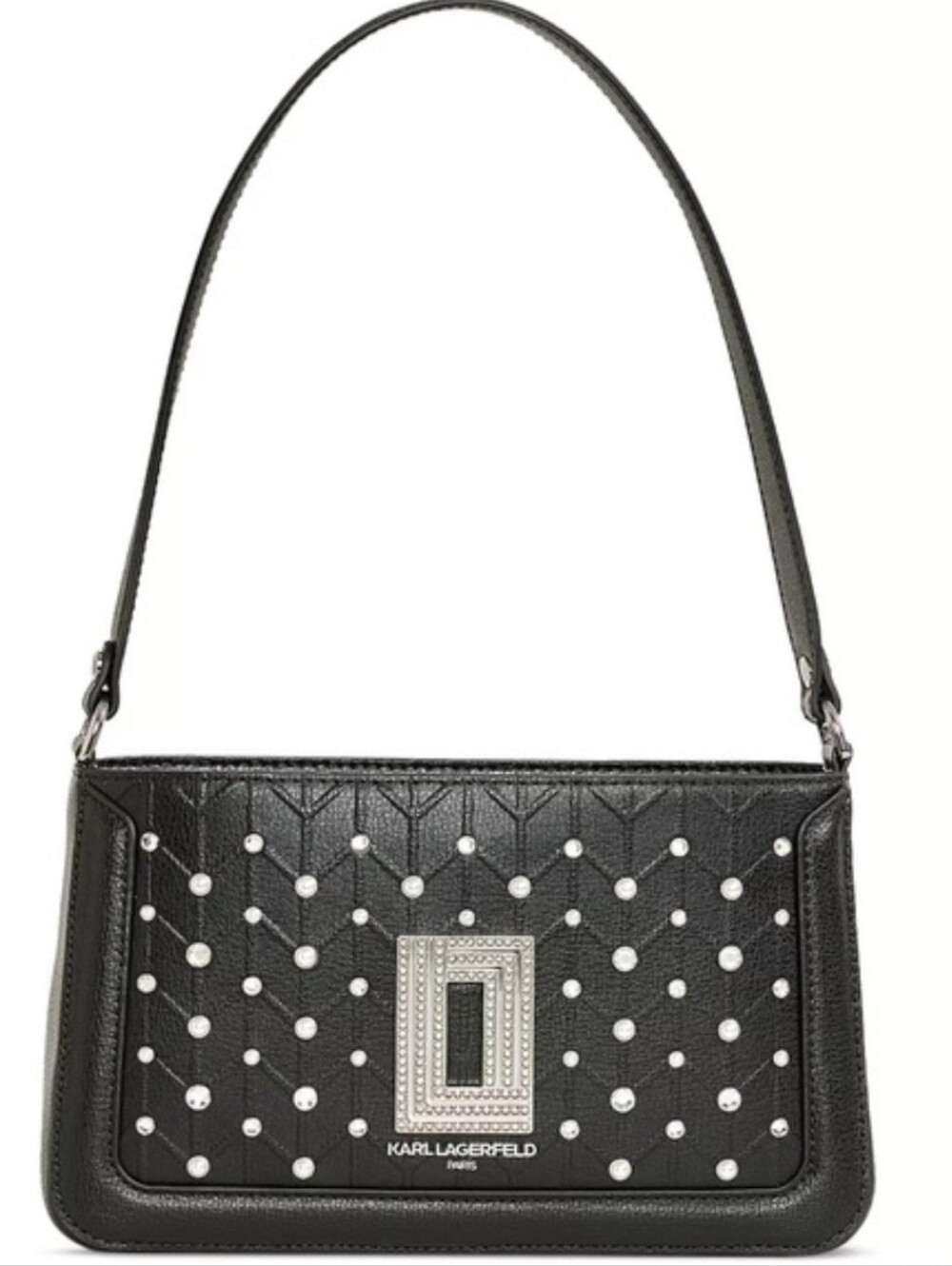 Karl Lagerfeld Rhinestone & Pearl Studded Shoulder Bag